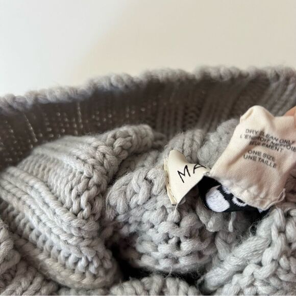 Anthropologie Madison 88 Chunky Knit Asymmetrical Cowl Turtleneck Poncho Sweater - Picture 5 of 5